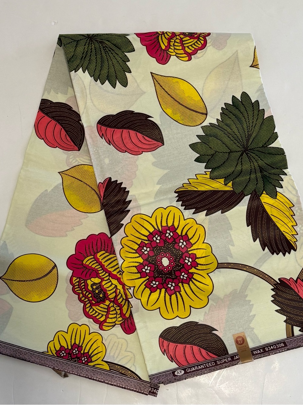 Yellow, Pink & Green Multicolor Cotton Fabric